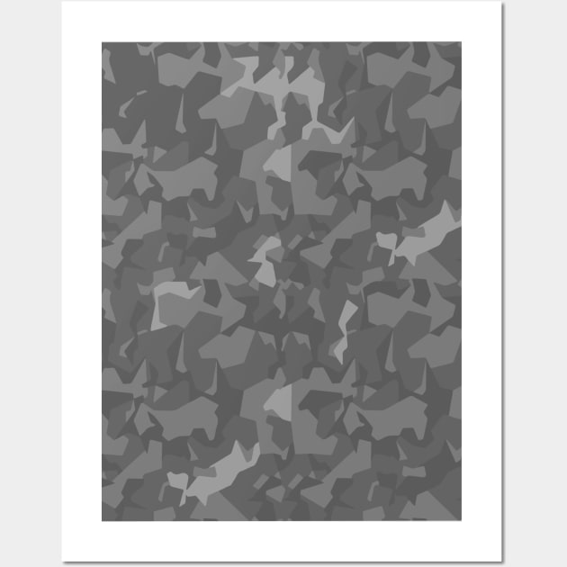 Light grey camo pattern Wall Art by wamtees